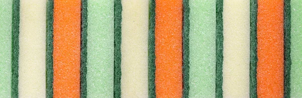 Contexte Des Trois Éponges Colorées Pour Laver Vaisselle — Photo