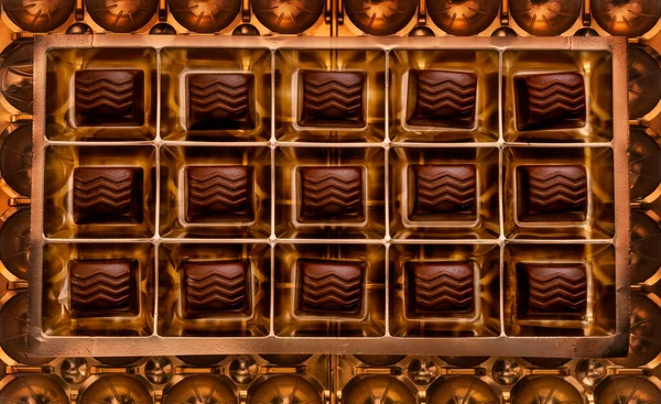 Chocolate Candies Box Top View — Stock Photo, Image