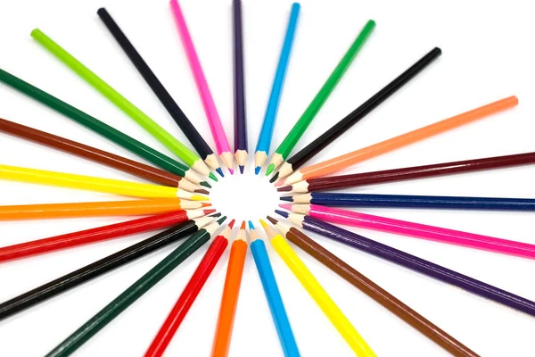 Crayon Colorier Bois Cercle — Photo