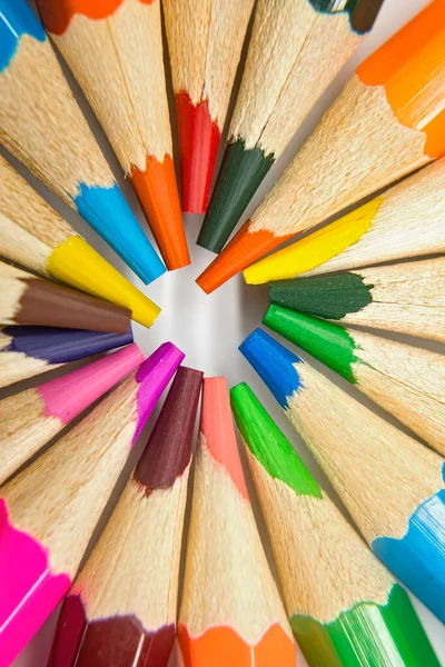 Coloring Wooden Pencil Circle — Stock Photo, Image