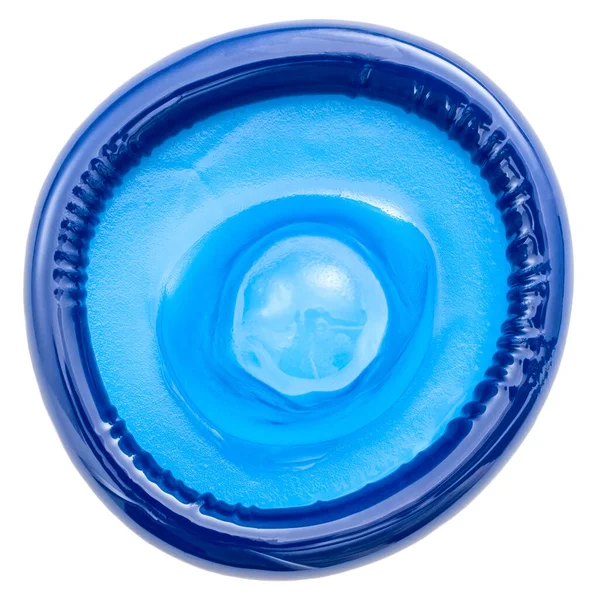 Modrý Kondom Bílém Pozadí — Stock fotografie