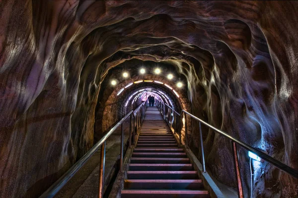 Escadas Entrada Turda Salt Mine Roménia — Fotografia de Stock