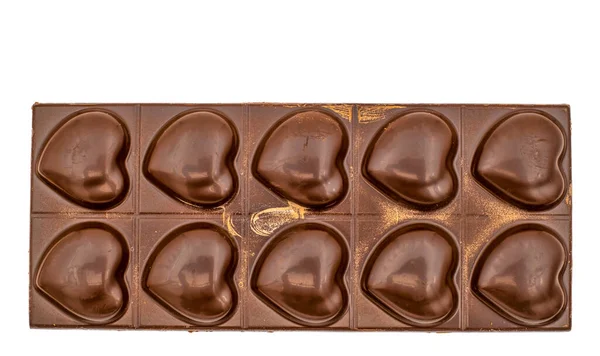 Bentuk Coklat Susu Bar Jantung — Stok Foto