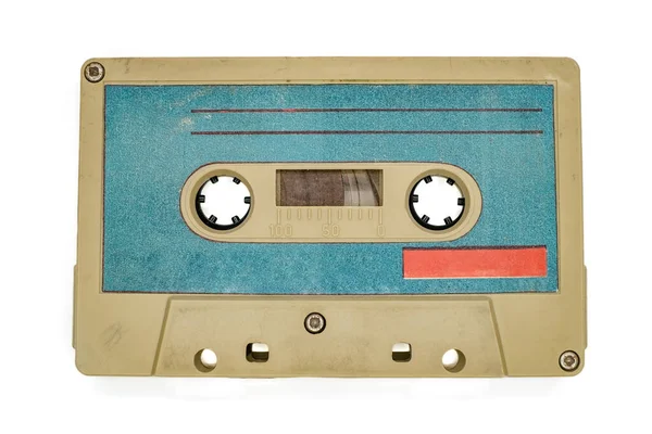 Oude Audio Cassette Tape Geïsoleerd Wit — Stockfoto