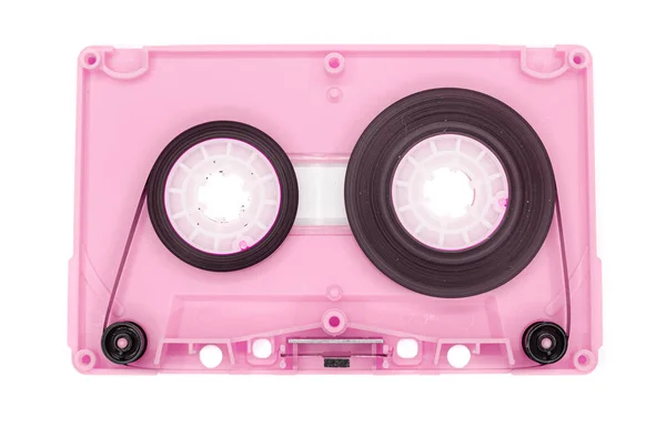 Oude Roze Audio Cassette Tape Open — Stockfoto