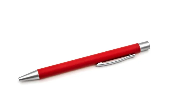 Röd Penna Isolerad Vit Bakgrund — Stockfoto