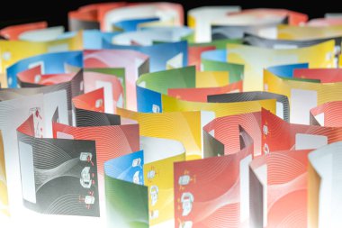 abstract mosaic cardboards on light background