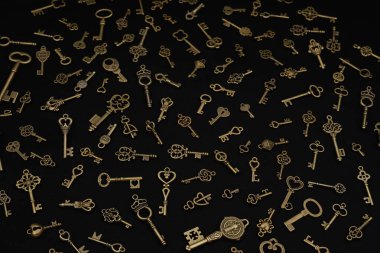 Bronze keys ornamental keys for clocks and treasure boxes with unique shapes and design