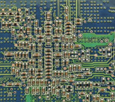 electronic circuit board with microcomponents