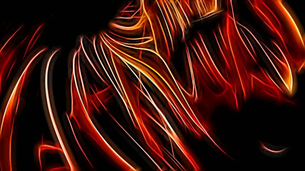 Abstract Neon Red Yellow Mixed Black Background — 图库照片
