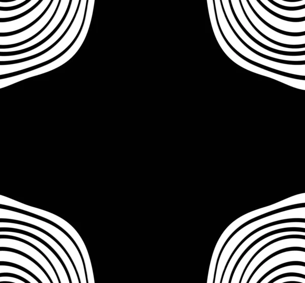 Абстрактні Білі Хвильові Лінії Чорному — стокове фото