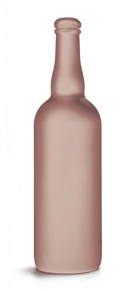 Bruine Fles Witte Achtergrond — Stockfoto