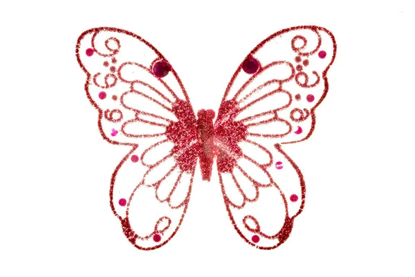 Butterfly Plastic Sparkle White Background — 스톡 사진