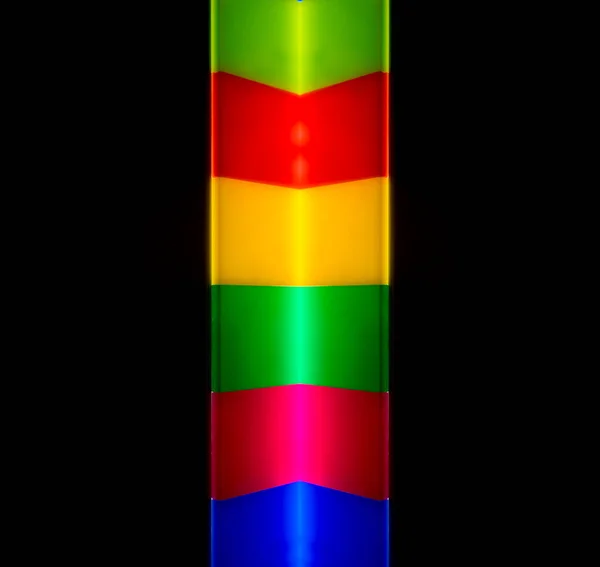 Renk Plastik Şekilli Pleksiglas Arka Planda Led Ler Ile Balck — Stok fotoğraf
