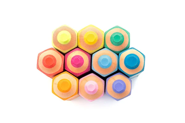 Colorful Eraser Shaped Pencil White Background —  Fotos de Stock