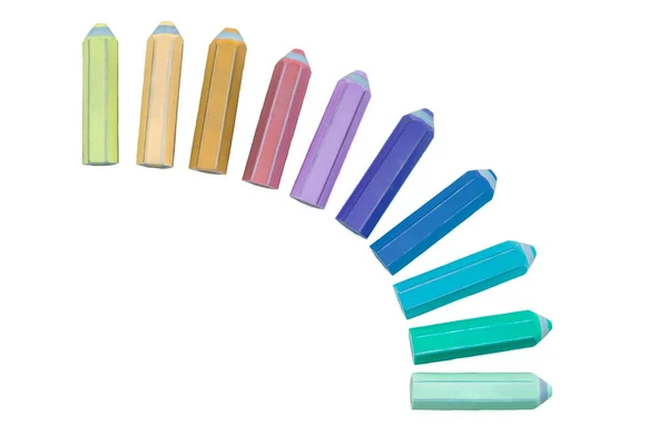 Colorful Eraser Shaped Pencil White Background — Fotografia de Stock