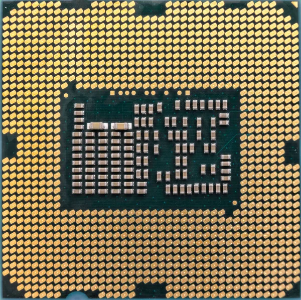 Computer Cpu Processor Chip Top View — Stock Photo, Image