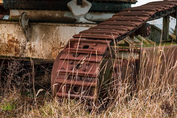 Crawler Excavator Abandoned Close View — Photo