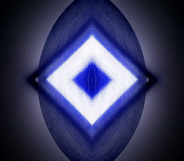 Glowing Triangular Led Blue Light Dark Circle Top View — Stock Photo, Image