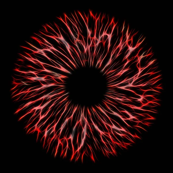 Illustration Red Electrify Human Iris White Background Digital Artwork Creative — ストック写真