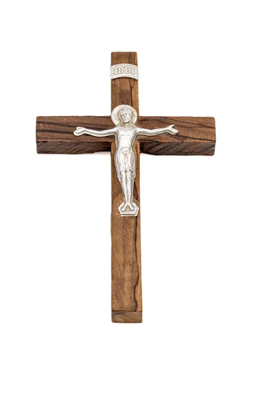 Jesus Korset Isolerad Vitt — Stockfoto