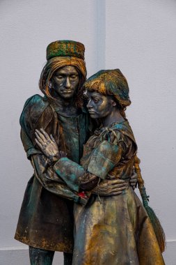 Sibiu City, Romania - 28 June 2022  Festival of Living Statues within the International Theatre Festival from Sibiu, Romania.