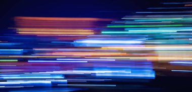 Multicolor light trails, motion blur