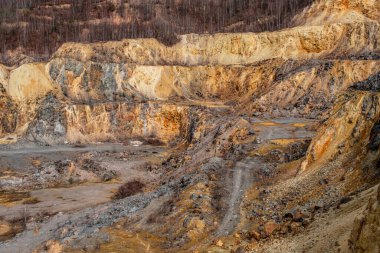 old abandoned copper and gold surface mine in Apuseni mountains, Romania