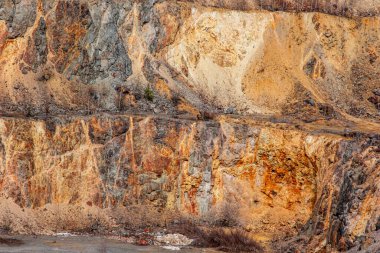 old abandoned copper and gold surface mine in Apuseni mountains, Romania