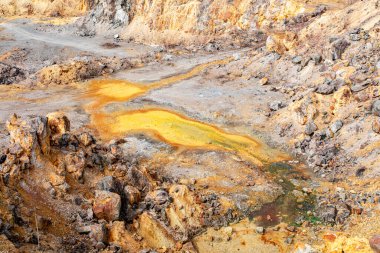 old abandoned copper and gold surface mine in Apuseni mountains, Romania