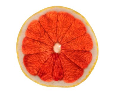 Transparency sliced of grapefruit