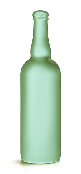 Light Green Glass Bottle White Background — 스톡 사진