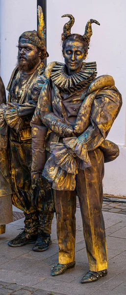 Sibiu City Romania June 2022 Festival Living Statues International Theatre — Stok Foto