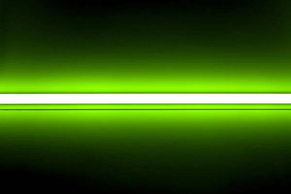 Neon Green Lights Glowing Horizontal Line — ストック写真