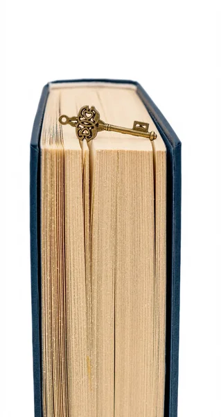 Ρετρό Κλειδί Και Κλειστό Βιβλίο — Φωτογραφία Αρχείου