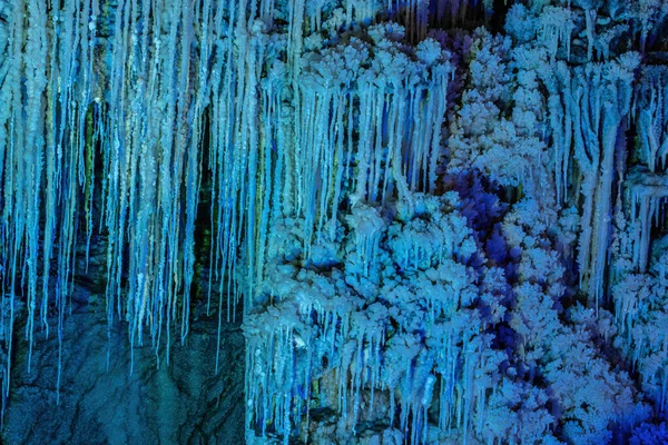 Salt Stalactites Underground Salt Mine Slanic Prahova Romania — Zdjęcie stockowe