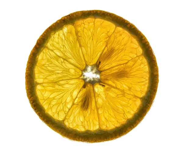 Шматочок Свіжого Апельсина Підсвічуванням — стокове фото