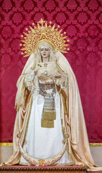 Malaga Spain May 2018 Traditional Vested Statue Cried Virgin Mary — Fotografia de Stock