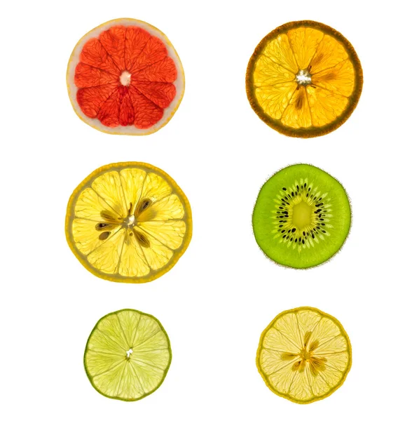 Transparency Sliced Fresh Fruits — Fotografia de Stock