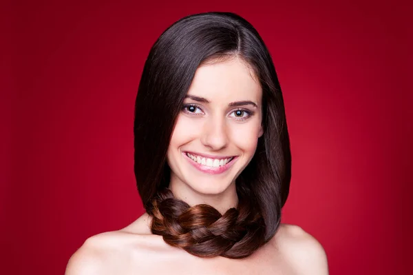 Beautiful woman with long hair — Stock Photo, Image