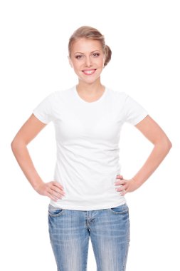 Beyaz t-shirt, kadın