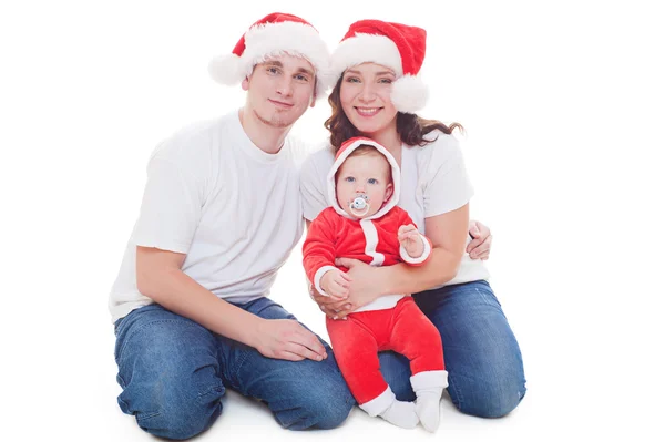 Famiglia di Natale guardando la fotocamera — Foto Stock