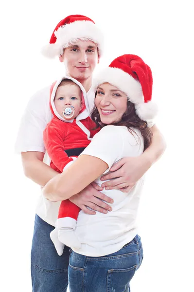 Festive family waiting for christmas — Stock Photo, Image