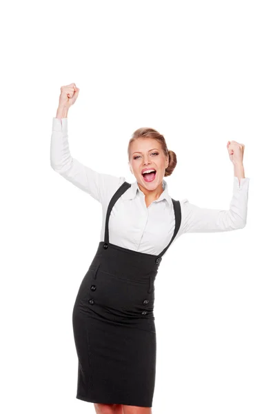 Business woman celebrating her succes — стоковое фото
