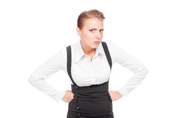 Businesswoman looking with mistrust — Stock Photo, Image