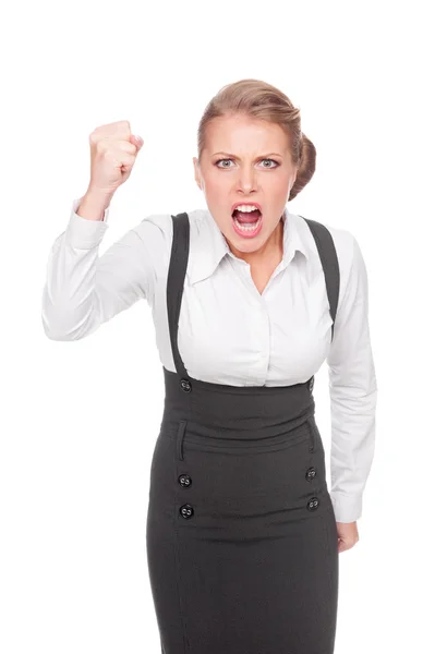 Angry businesswoman screaming — Stock Photo, Image