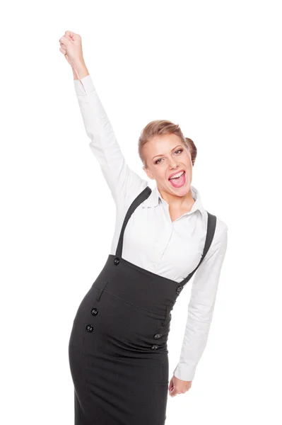 Geschäftsfrau glücklich über ihren Erfolg — Stockfoto