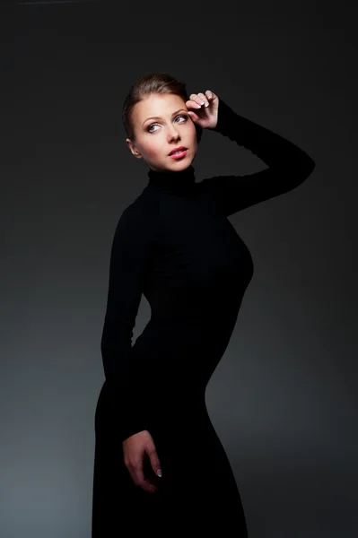 Female in black dress — Stock Photo, Image