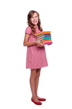 Smiley kitapları ile küçük kız