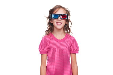 gülen kız 3d gözlük stüdyo çekim